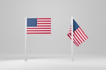 United States of America Flag 3d Illustration Stock Image	