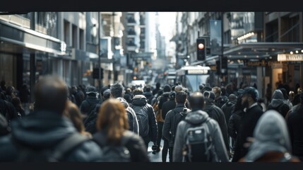 Fototapeta premium The Crowd on Busy Street