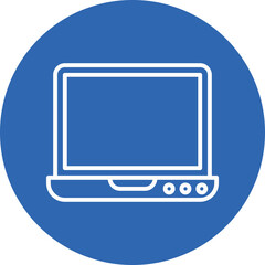 Laptop line circle icon
