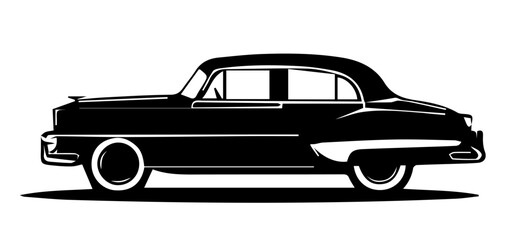 Classic Car Silhouette Vector illustration