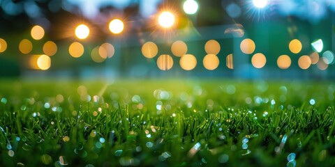 The dazzling lights and the soccer field
