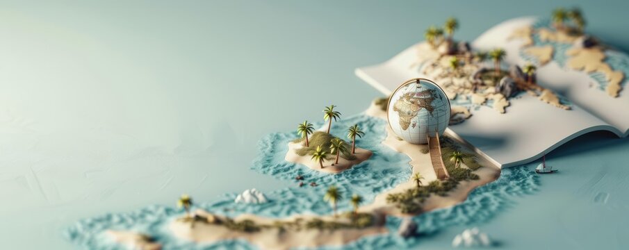 travel itinerary on solid white background