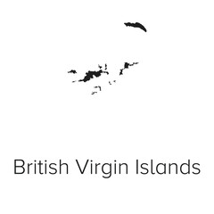 British Virgin Islands Map Vector Illustration - Silhouette, Outline, British Virgin Islands Travel and Tourism Map