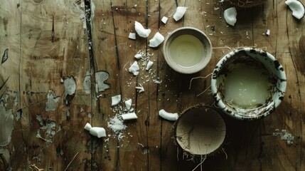 Coconut oil used on wood surface