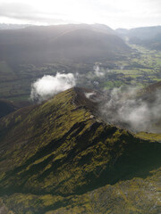 Amazing Cloud Inversion Over Mountain In The Lake Distract From Above