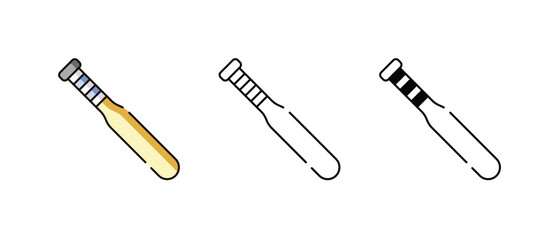 Baseball Bat icons vector set stock illustration