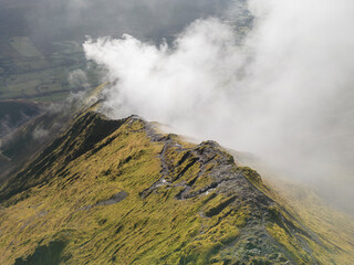 Amazing Cloud Inversion Over Mountain In The Lake Distract From Above