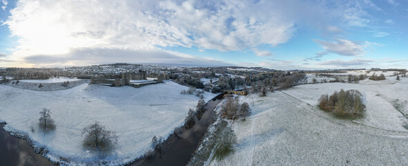Alnwick Castle From Above During Winter