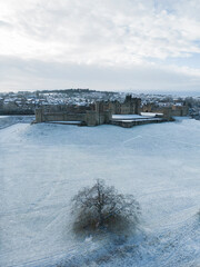 Alnwick Castle From Above During Winter
