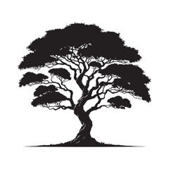 Fototapeta premium Black Vector silhouette of tree on white background