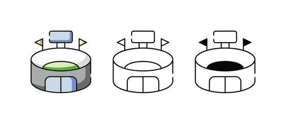 Baseball Stadium icons vector set stock illustration