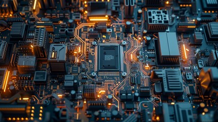 Close-Up of a Complex Circuit Board