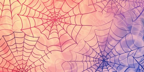  Pastel Halloween Spiderweb Pattern Background
