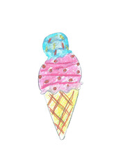 ice cream corn by hand painted pastel crayon