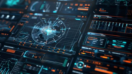 Futuristic Interface with Glowing Elements