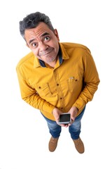 Fototapeta premium Confident Middle-Aged Man with Cell Phone