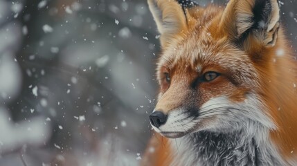 Fototapeta premium Red Fox in Winter Wonderland