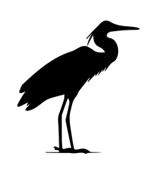 Stylized Heron Silhouette vector illustration