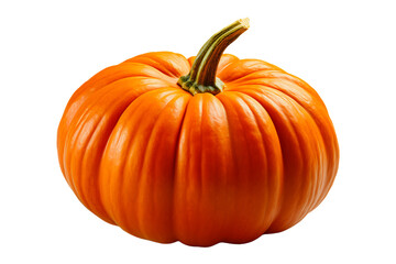Yellow Ripe halloween pumpkin on transparent background 