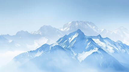 Obraz premium snowcapped mountains under a clear blue sky close up, focus on, copy space, bright and clear, Double exposure silhouette with Caladrius