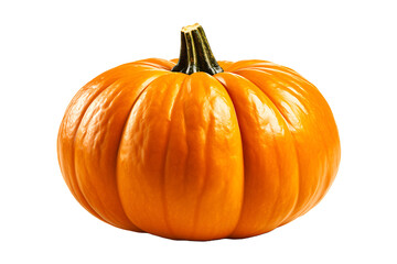 Yellow Ripe halloween pumpkin on transparent background 