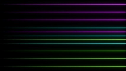 Neon lights bright trendy lines  colorful 4k illustration. seamless pattern neon light technology on black background.