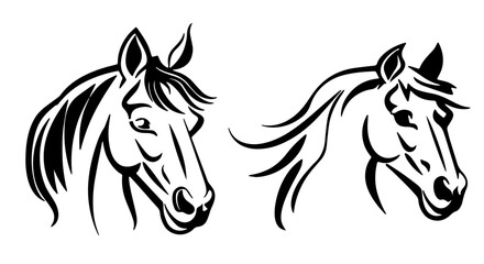 Horse Head Line Art vector