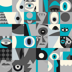 Abstract Faces Pattern vector illustration