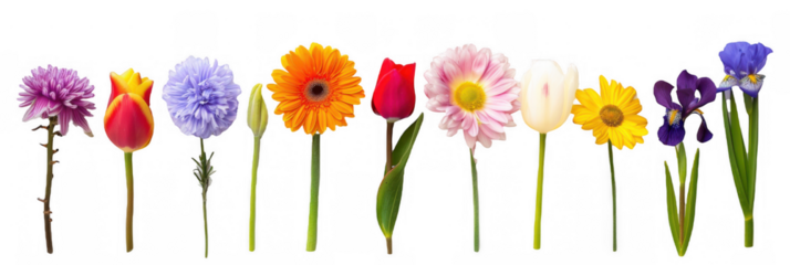 Row of Colorful Flowers