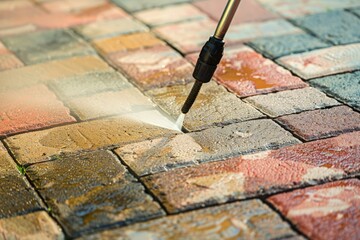 Power Washing a Brick Patio
