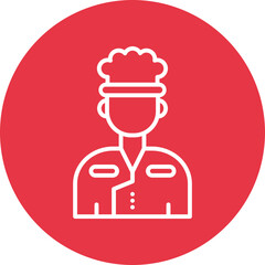Chef line circle icon