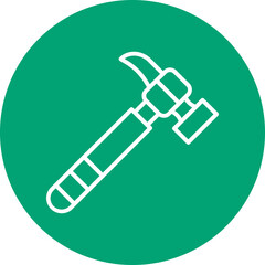 Hammer line circle icon