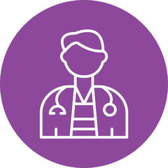 Doctor line circle icon