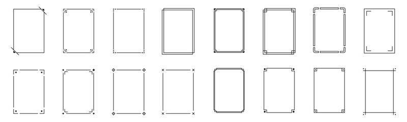 Monochrome simple vertical frame set with editable stroke.