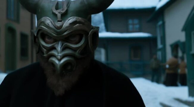 krampus austrian tradition close up evil mask