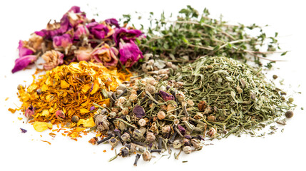 Fototapeta premium Dry Herbs isolated on a transparent background