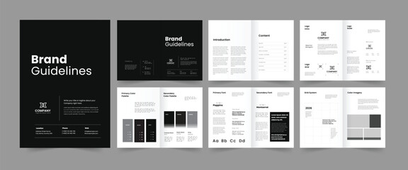 Brand guidelines and brand guide layout template