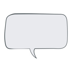 Blank speech bubble isolated on white background. Cartoon chatting box, message box icon.