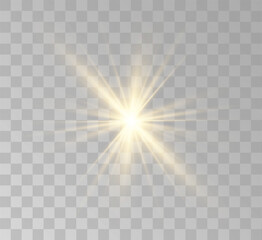 Transparent yellow sunlight special lens flash light effect. Front solar flare lenses	