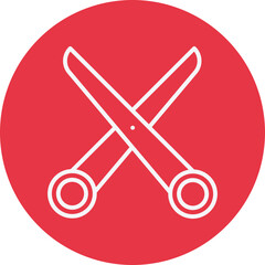 Scissors line circle icon