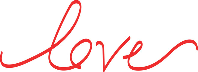 Simple love in red,  Typography 