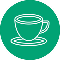 Coffee cup line circle icon
