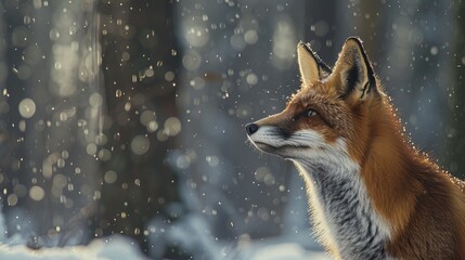 Fototapeta premium Red Fox in a Winter Wonderland