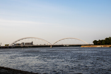 bridge over the Danube River in the city of Novi Sad, Serbia