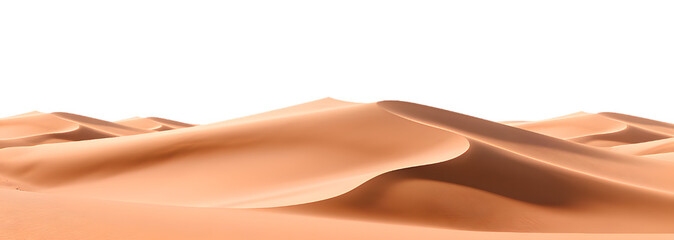 Realistic sandy desert dunes isolated on transparent background