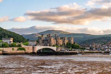 Sunset over the Conwy Estuary and Castle