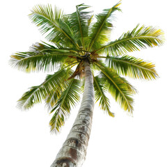 Leaning Palm Tree Viewed from Below