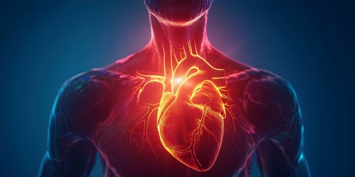 Angina pectoris is recurring chest pain due to insufficient oxygen to the heart. Concept Heart Health, Chest Pain, Angina Pectoris, Oxygen Deficiency
