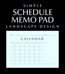 Simple Schedule Memo Pad, Landscape Design