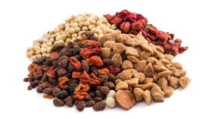 Dry pet food isolated on a transparent background